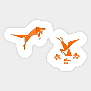 jumping red fox Sticker